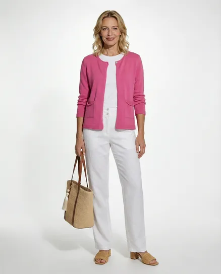 Strickjacke Baumwolle in pink von Selected Touch