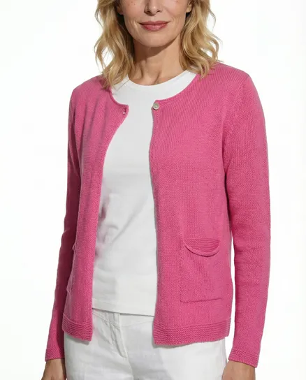 Strickjacke Baumwolle in pink von Selected Touch