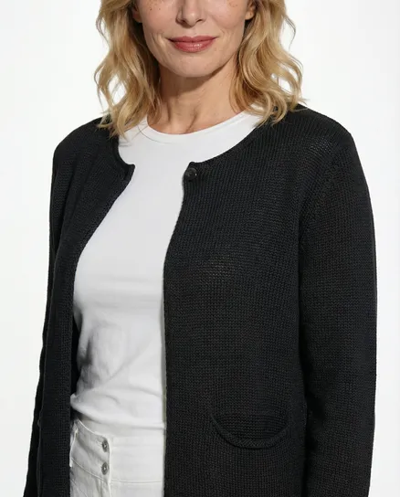 Strickjacke Baumwolle in schwarz von Selected Touch