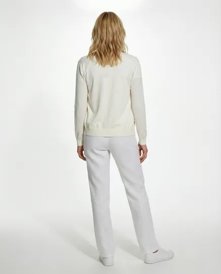 Strickjacke Bl�tenstickerei in ecru von Lamer & Co