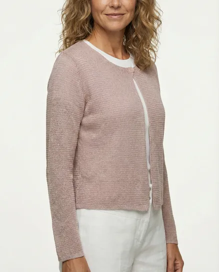 Strickjacke Chenille in rosa von Spaziodonna