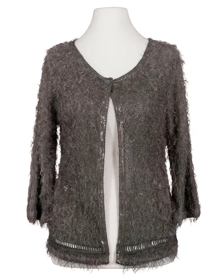 Strickjacke Flauschstrick 2-tlg. in braun von Spaziodonna