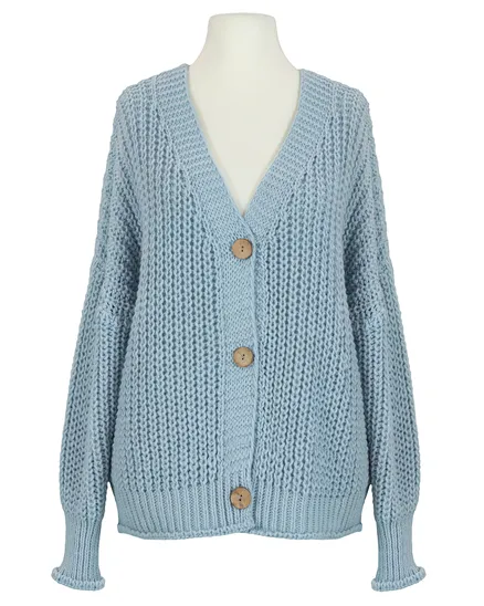Strickjacke Grobstrick in hellblau von Made in Italy