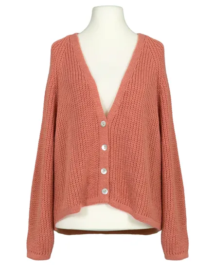 Strickjacke Grobstrick in koralle von Made in Italy