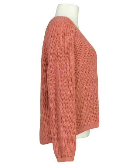 Strickjacke Grobstrick in koralle von Made in Italy