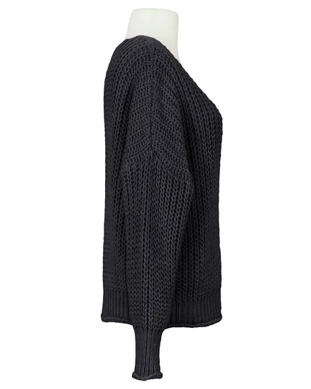 Strickjacke Grobstrick in schwarz von Made in Italy