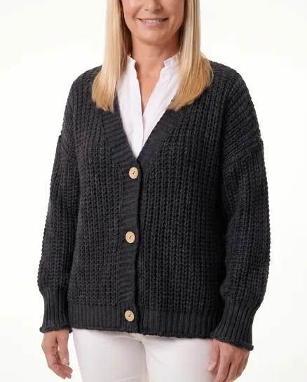 Strickjacke Grobstrick in schwarz von Made in Italy