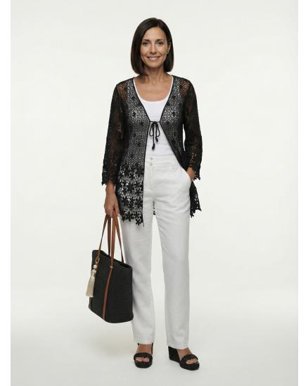 Strickjacke Makramee in schwarz von RESTART