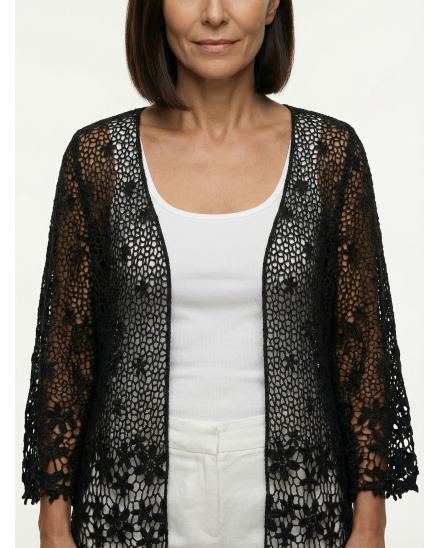 Strickjacke Makramee in schwarz von RESTART