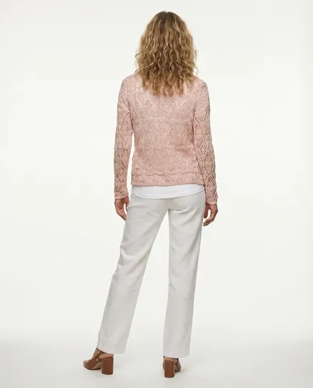 Strickjacke mit Ajourmuster in rosa von Diana