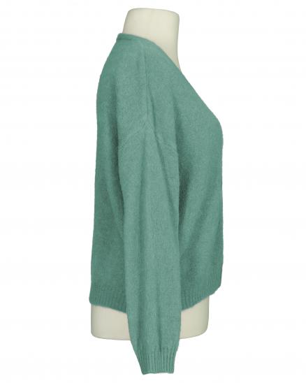 Strickjacke mit Alpaka in aqua von Made in Italy