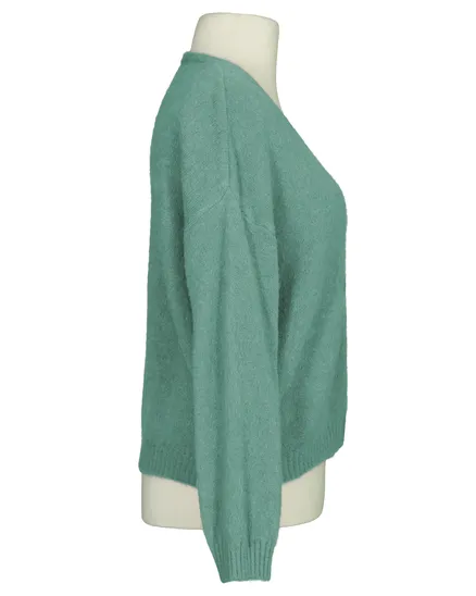 Strickjacke mit Alpaka in aqua von Made in Italy