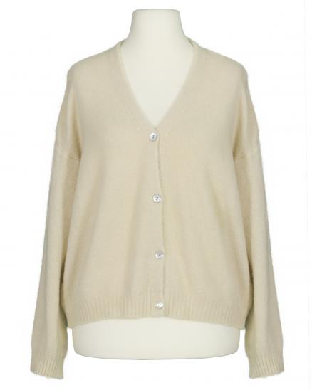 Strickjacke mit Alpaka in beige von Made in Italy