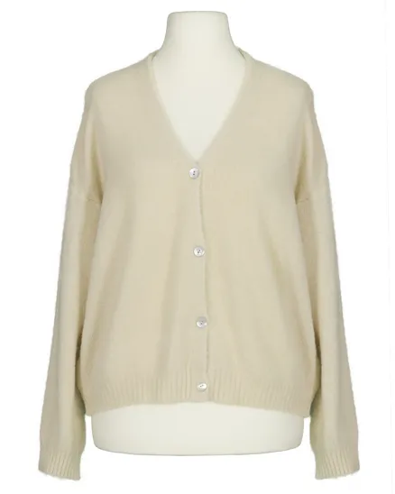 Strickjacke mit Alpaka in beige von Made in Italy