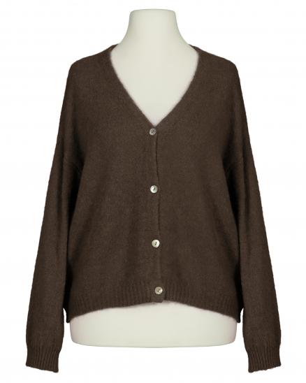 Strickjacke mit Alpaka in braun von Made in Italy