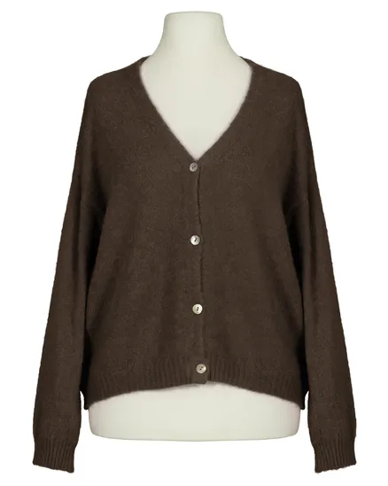 Strickjacke mit Alpaka in braun von Made in Italy