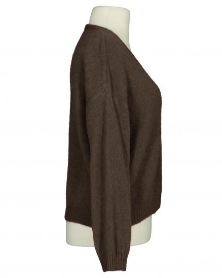 Strickjacke mit Alpaka in braun von Made in Italy