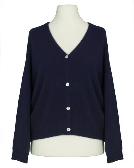 Strickjacke mit Alpaka in dunkelblau von Made in Italy