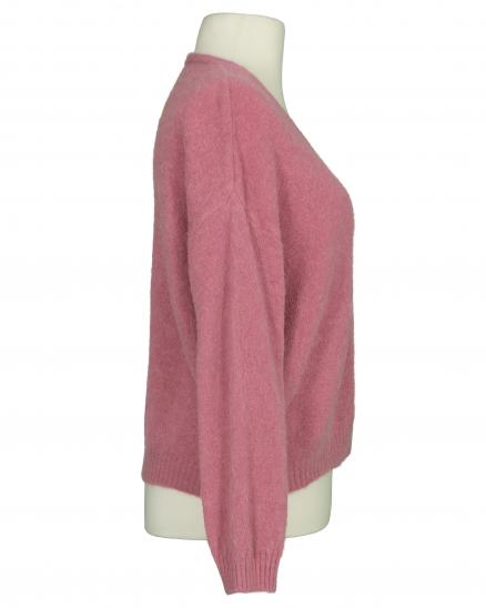 Strickjacke mit Alpaka in dunkelrosa von Made in Italy