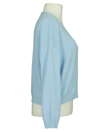 Strickjacke mit Alpaka in hellblau von Made in Italy