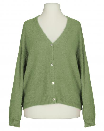 Strickjacke mit Alpaka in khaki von Made in Italy