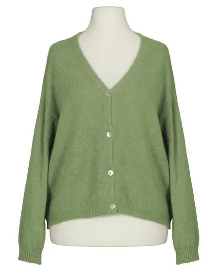 Strickjacke mit Alpaka in khaki von Made in Italy