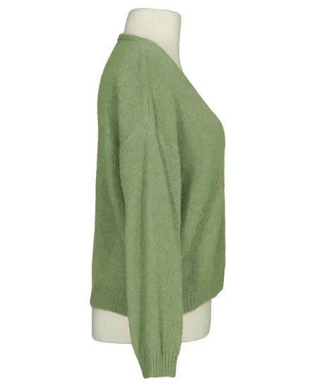 Strickjacke mit Alpaka in khaki von Made in Italy