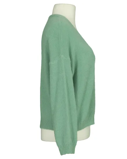 Strickjacke mit Alpaka in lindgr�n von Made in Italy