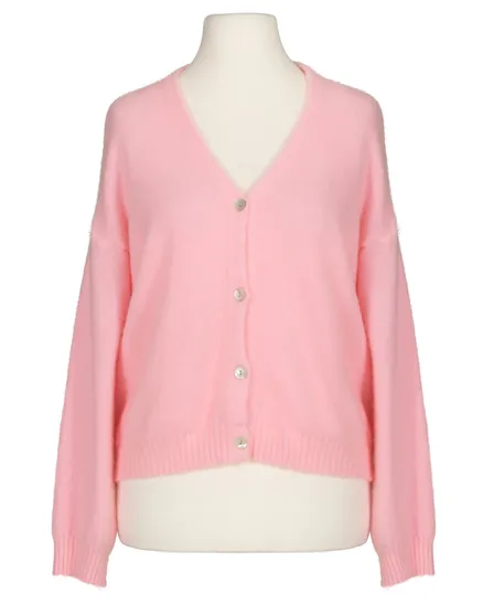 Strickjacke mit Alpaka in rosa von Made in Italy