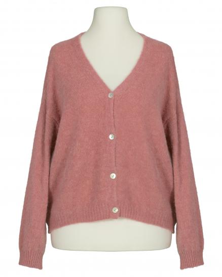 Strickjacke mit Alpaka in rosenholz von Made in Italy