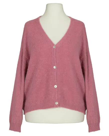 Strickjacke mit Alpaka in rosenholz von Made in Italy