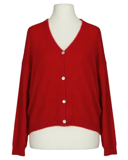 Strickjacke mit Alpaka in rot von Made in Italy