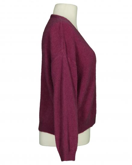 Strickjacke mit Alpaka in rubinrot von Made in Italy