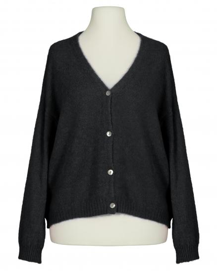 Strickjacke mit Alpaka in schwarz von Made in Italy
