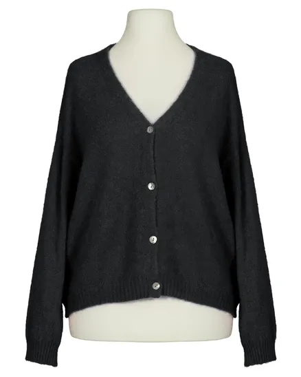 Strickjacke mit Alpaka in schwarz von Made in Italy