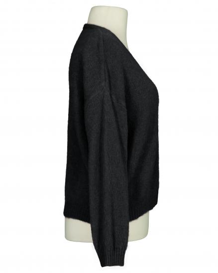 Strickjacke mit Alpaka in schwarz von Made in Italy