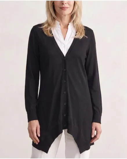 Strickjacke mit Baumwolle in schwarz von Shulamite made in Italy