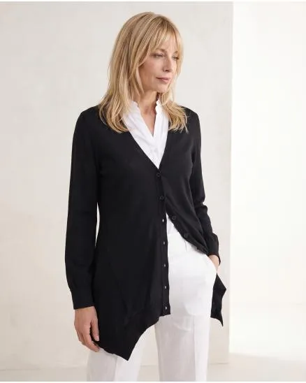 Strickjacke mit Baumwolle in schwarz von Shulamite made in Italy