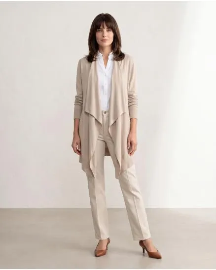Strickjacke mit Cashmere in beige von Pronto Moda