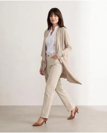 Strickjacke mit Cashmere in beige von Pronto Moda