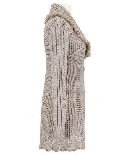 Strickjacke mit Cashmere in beige von Spaziodonna