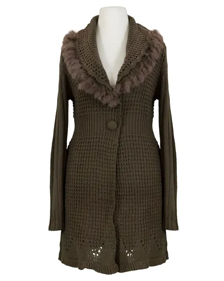 Strickjacke mit Cashmere in braun von Spaziodonna