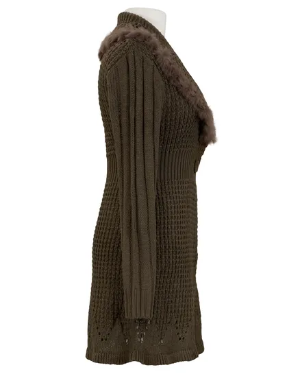 Strickjacke mit Cashmere in braun von Spaziodonna