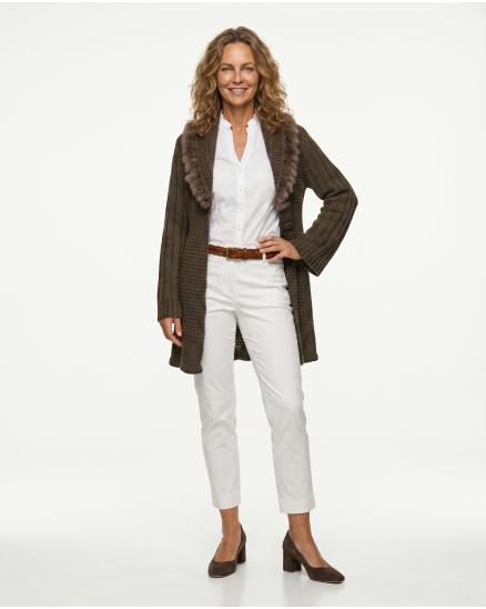 Strickjacke mit Cashmere in braun von Spaziodonna