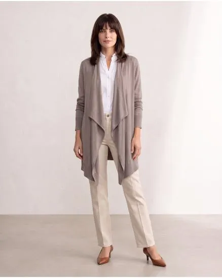 Strickjacke mit Cashmere in hellbraun von Pronto Moda