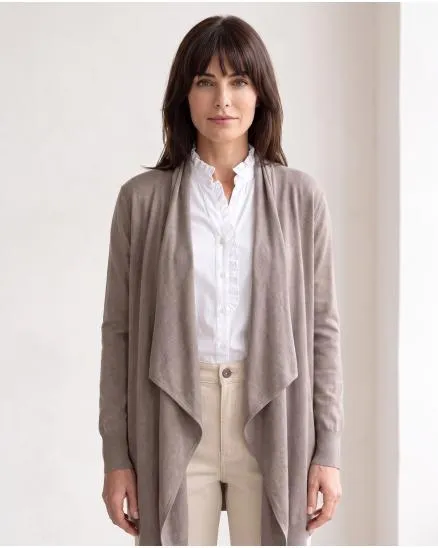 Strickjacke mit Cashmere in hellbraun von Pronto Moda