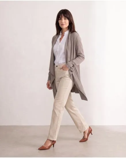 Strickjacke mit Cashmere in hellbraun von Pronto Moda