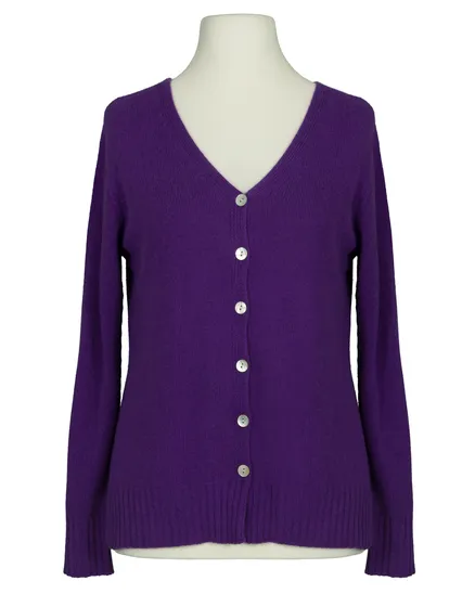 Strickjacke mit Cashmere in lila von Made in Italy