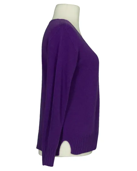 Strickjacke mit Cashmere in lila von Made in Italy