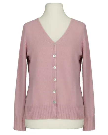 Strickjacke mit Cashmere in rosa von Made in Italy